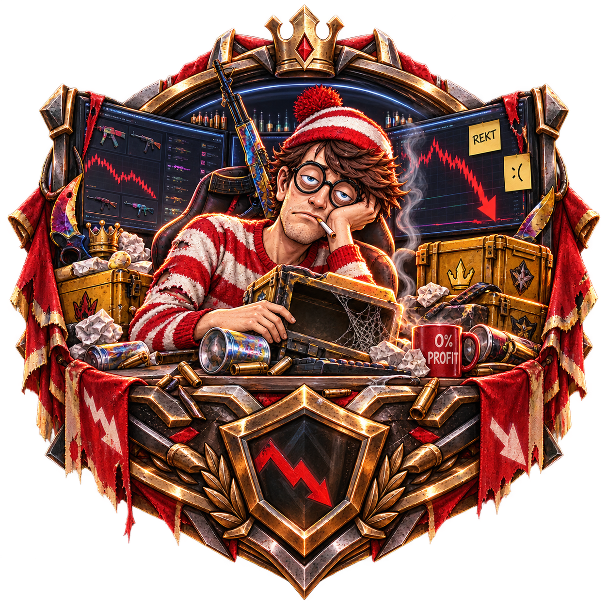 WashedWally's prestige emblem, an example